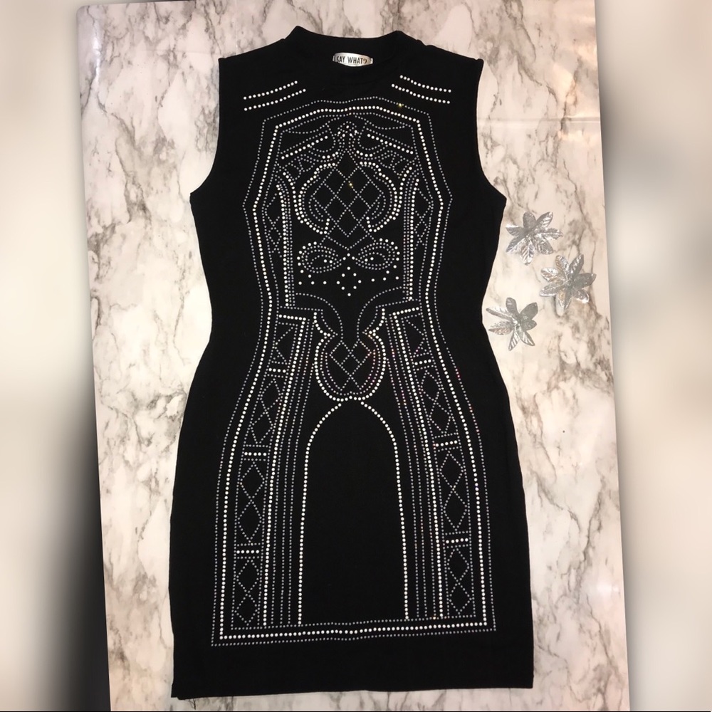 NEVER WORN DAZZLING BLACK PARTY DRESS